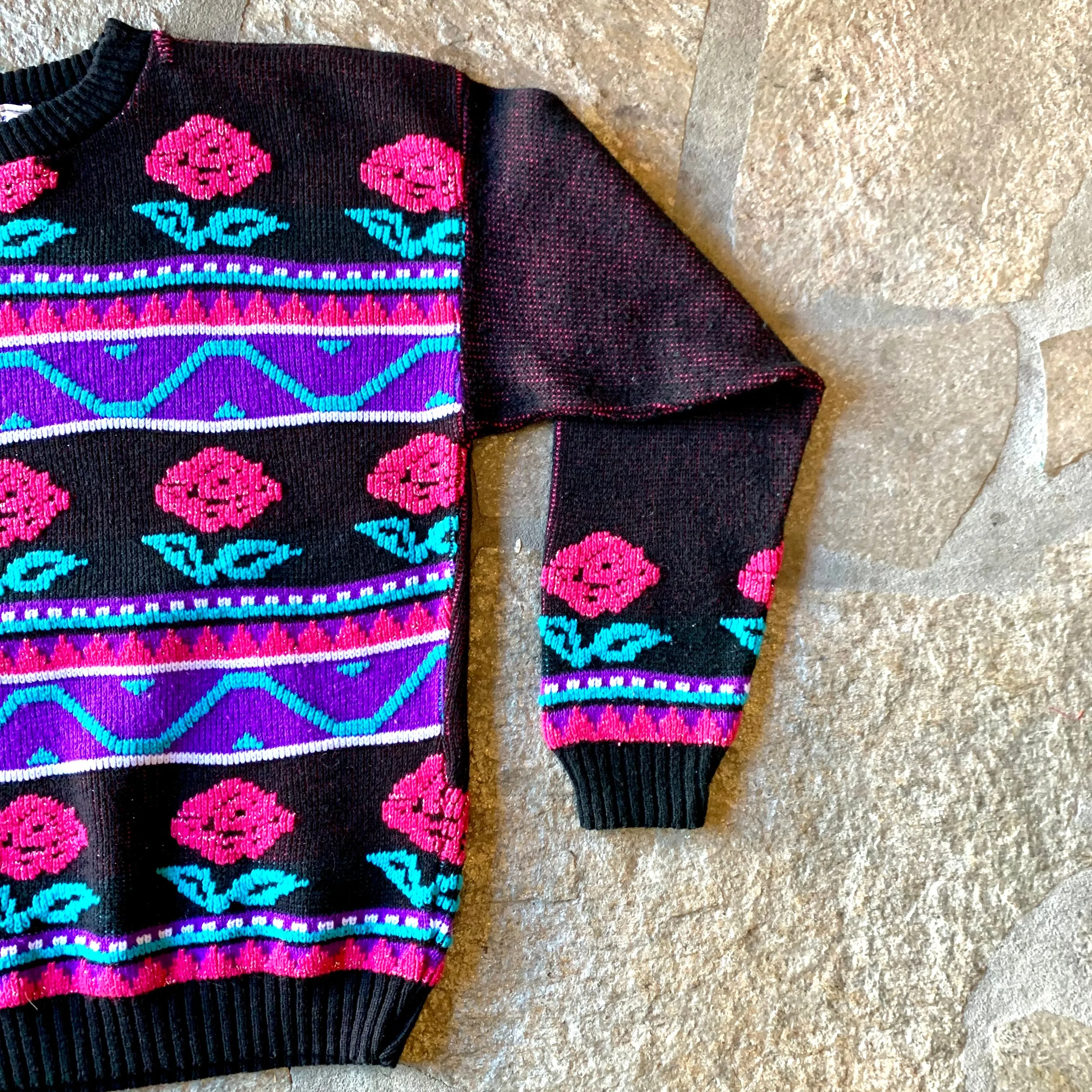 1980s Roses Pastel Sweater