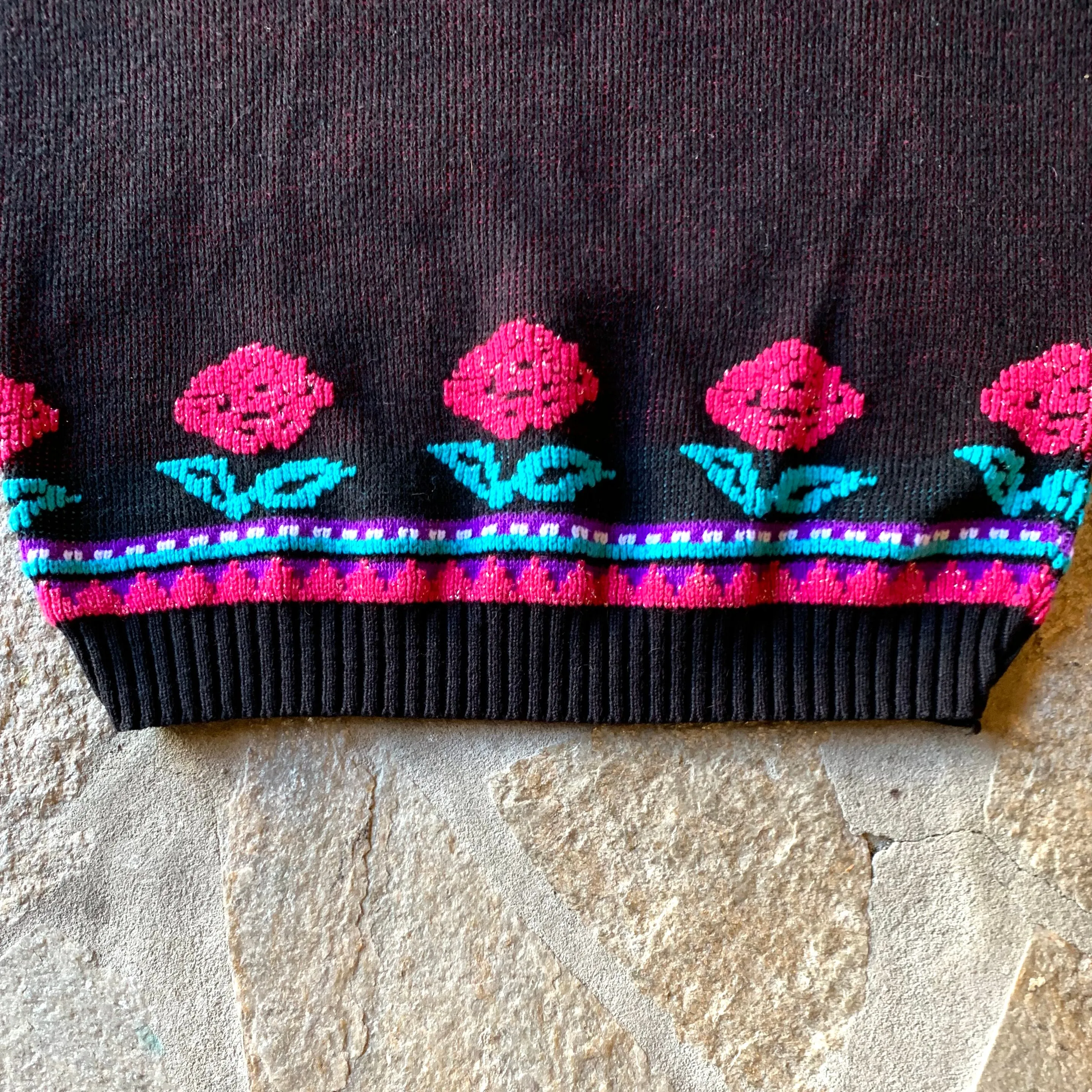1980s Roses Pastel Sweater