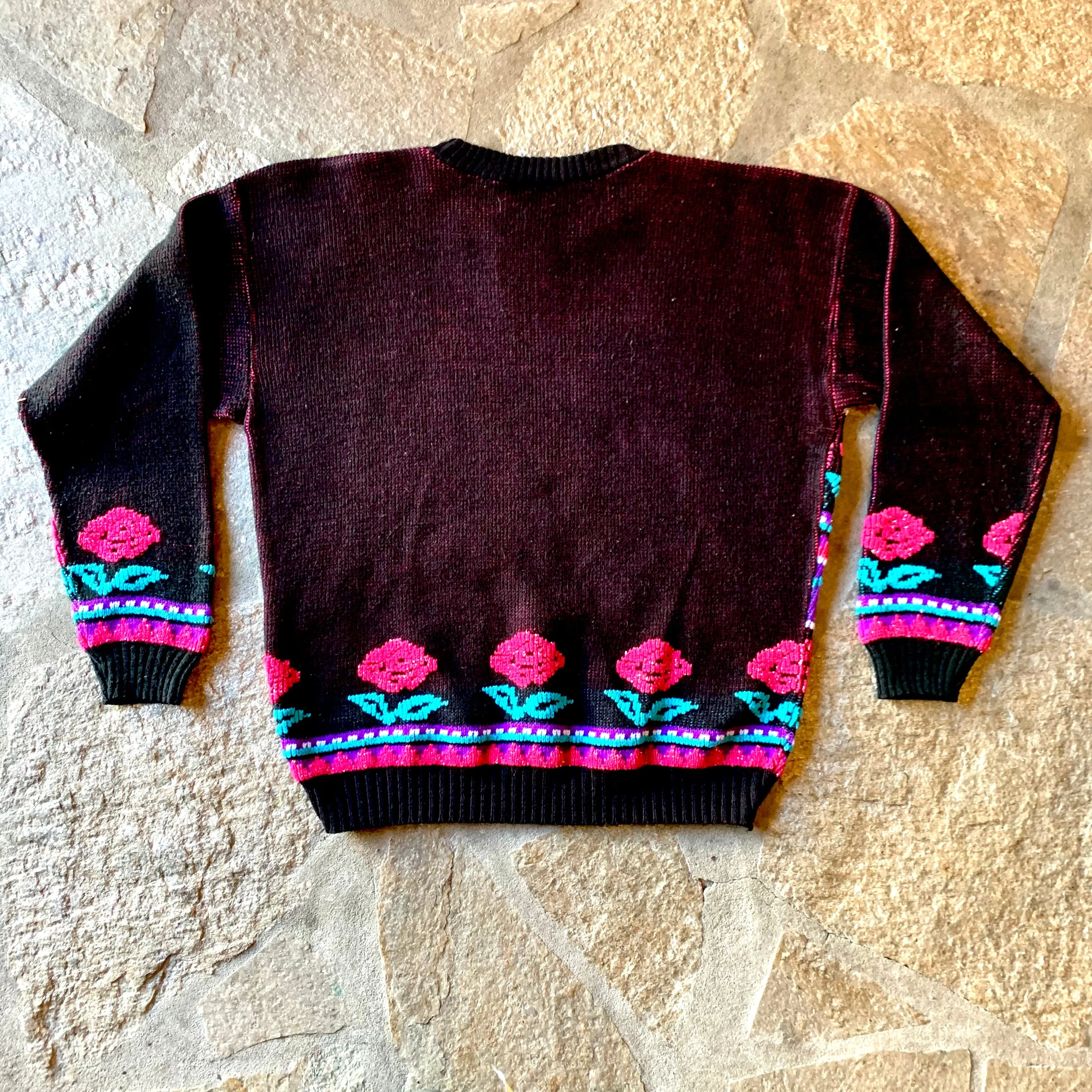 1980s Roses Pastel Sweater