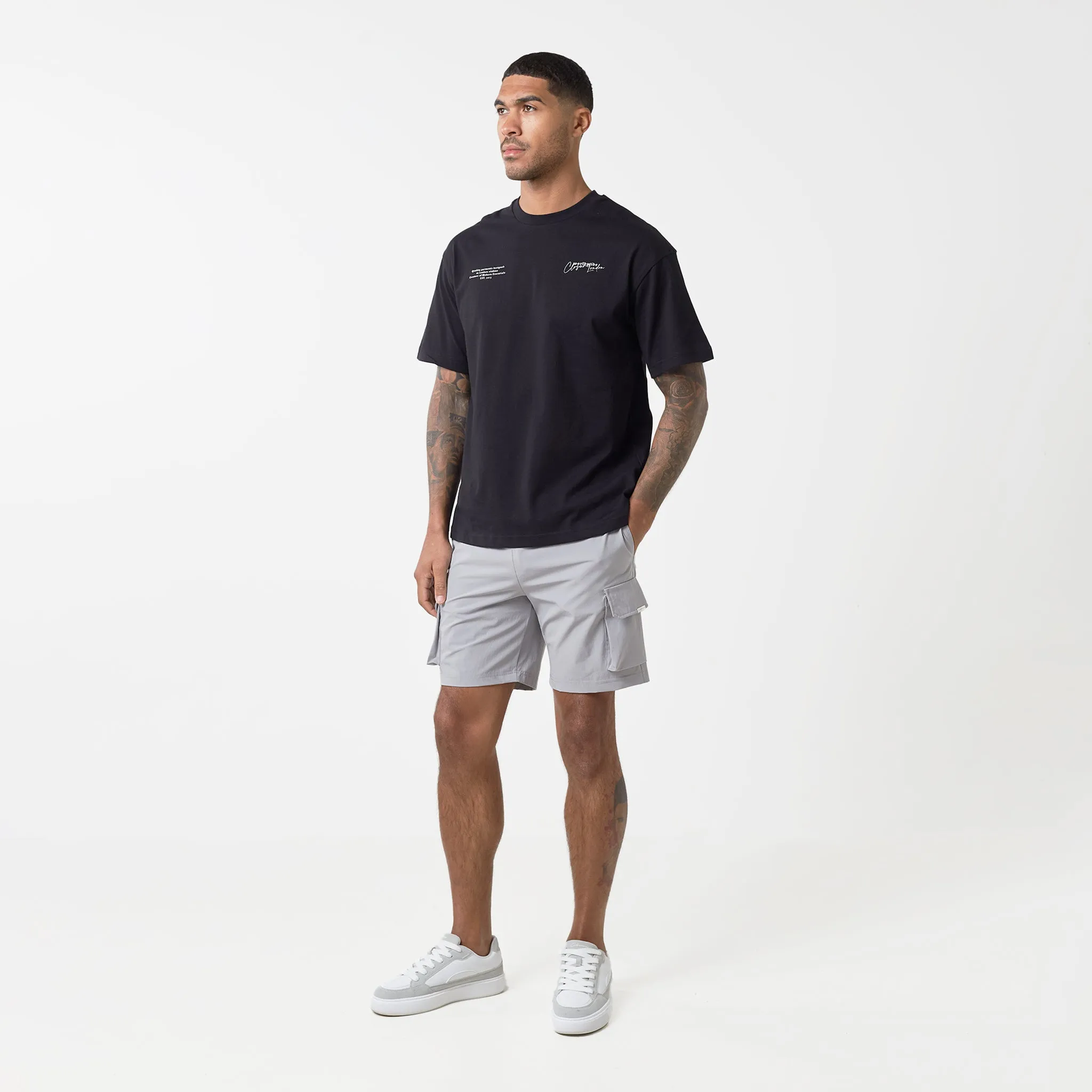3-Pack Stacked Varsity T-Shirts | Black/Charcoal/White