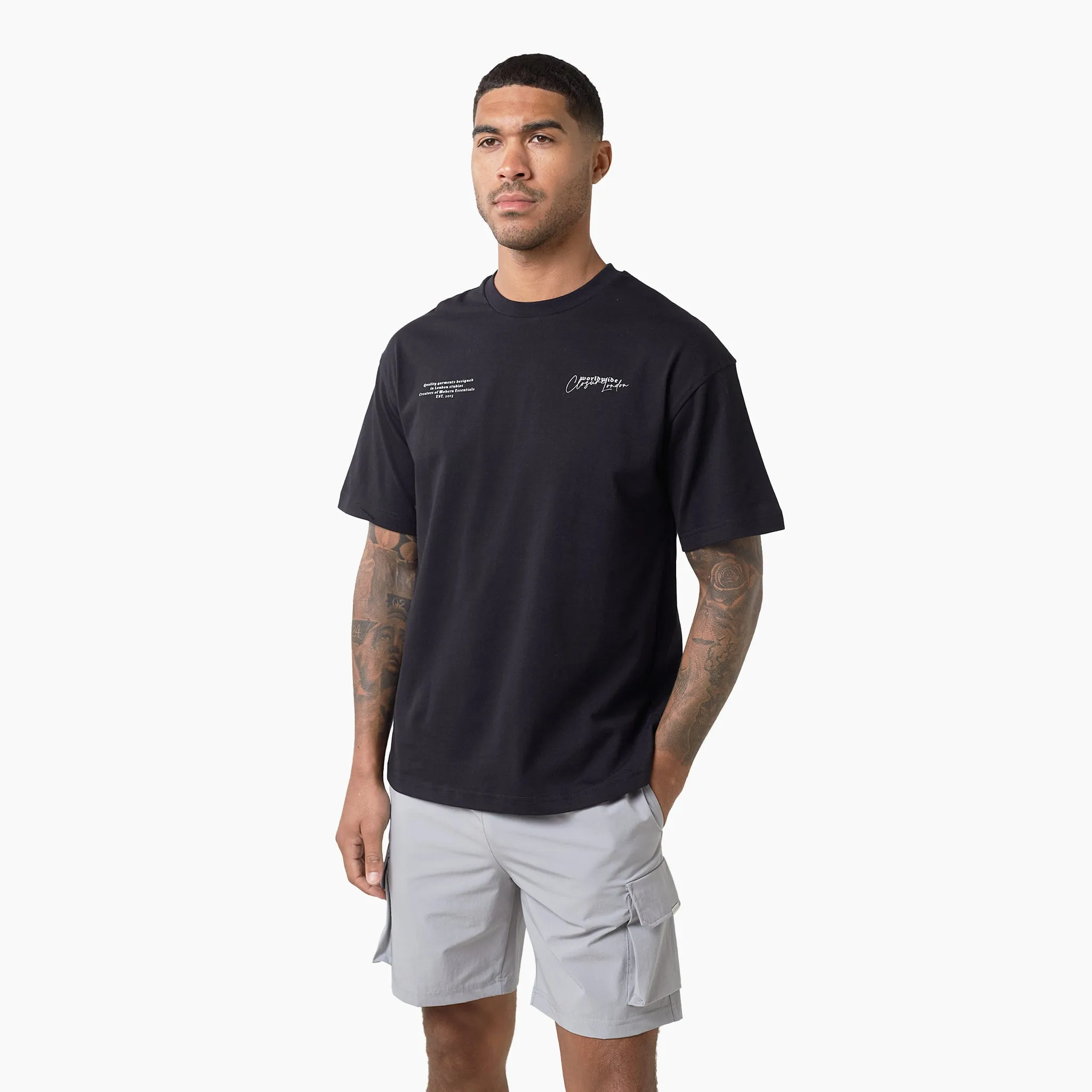 3-Pack Stacked Varsity T-Shirts | Black/Charcoal/White