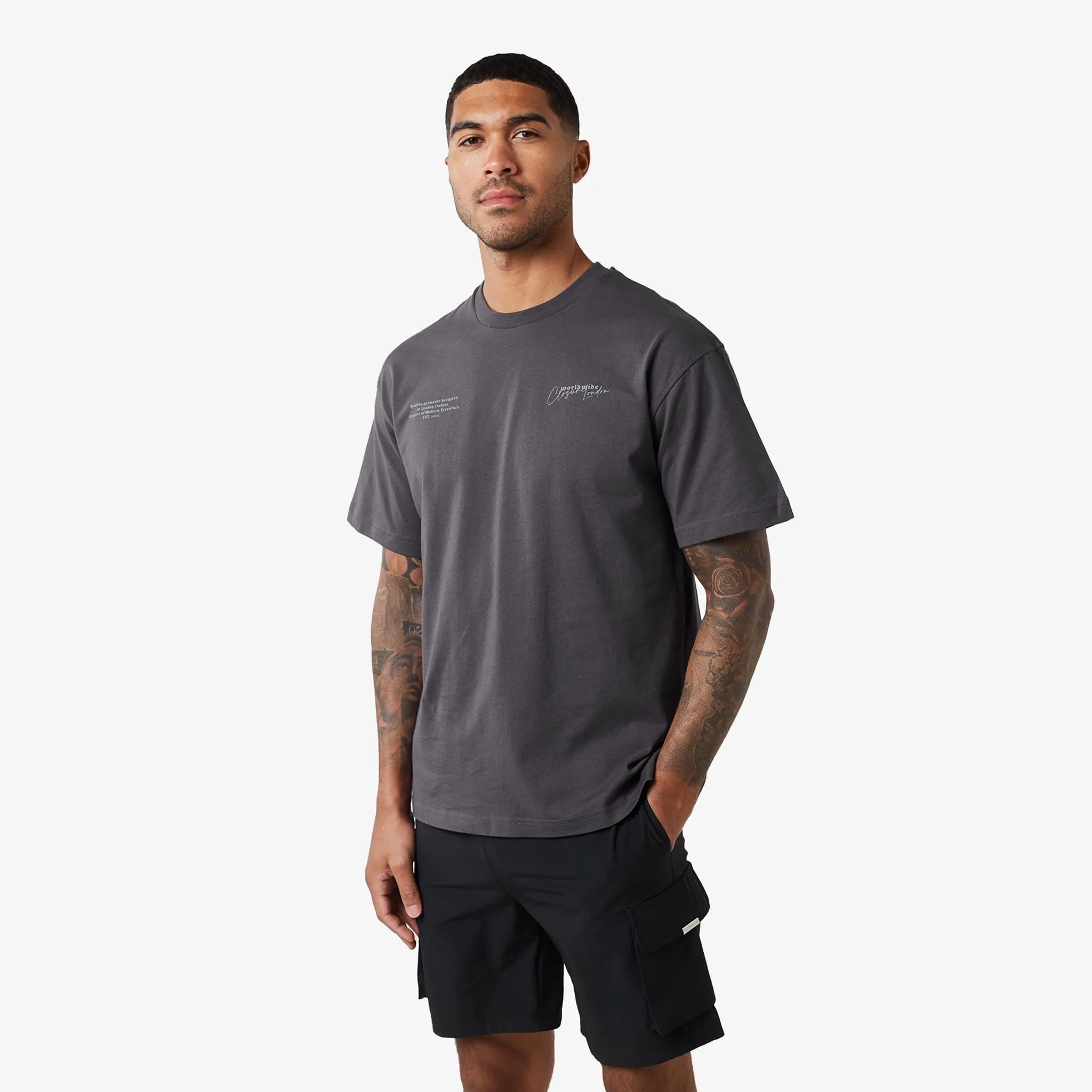3-Pack Stacked Varsity T-Shirts | Black/Charcoal/White