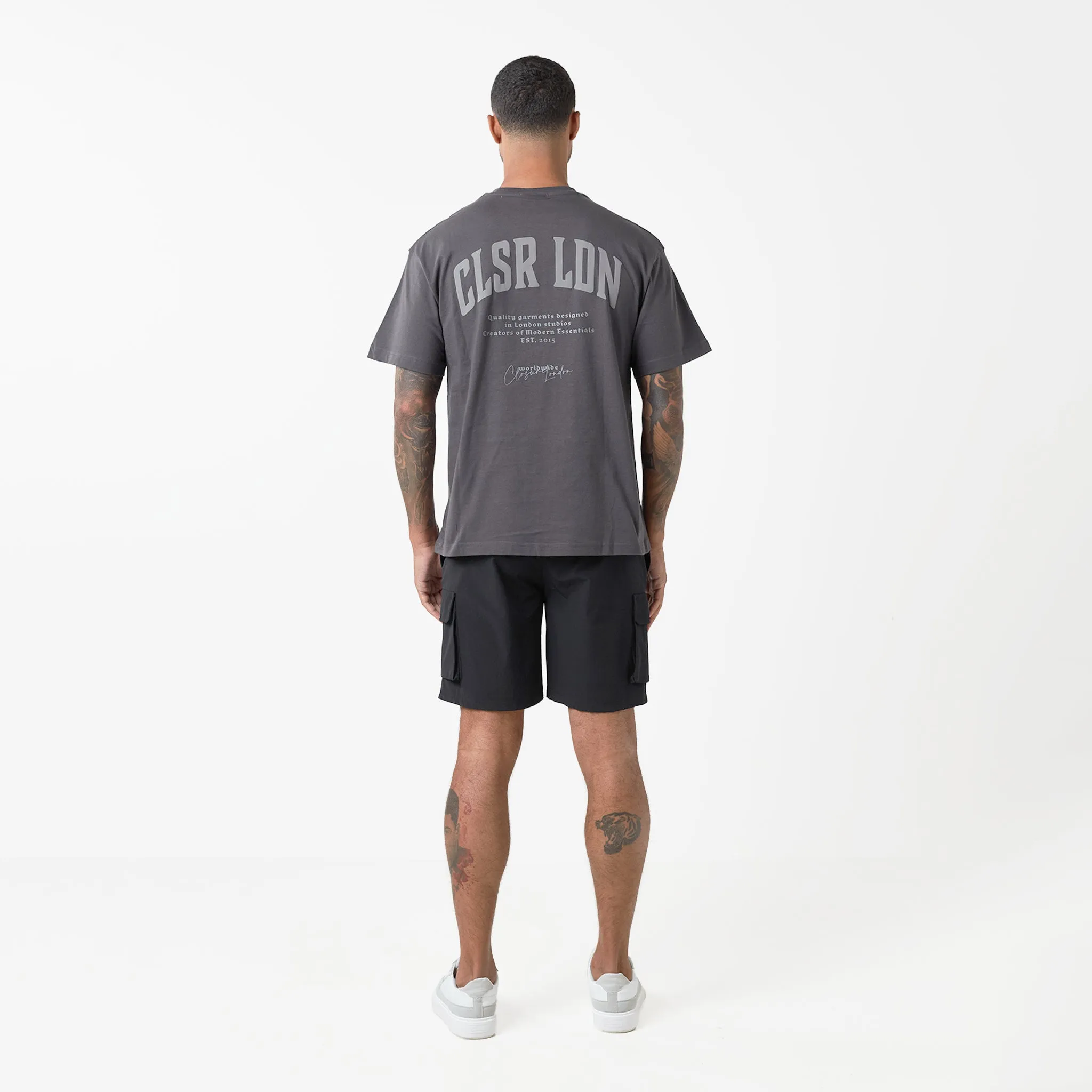 3-Pack Stacked Varsity T-Shirts | Black/Charcoal/White