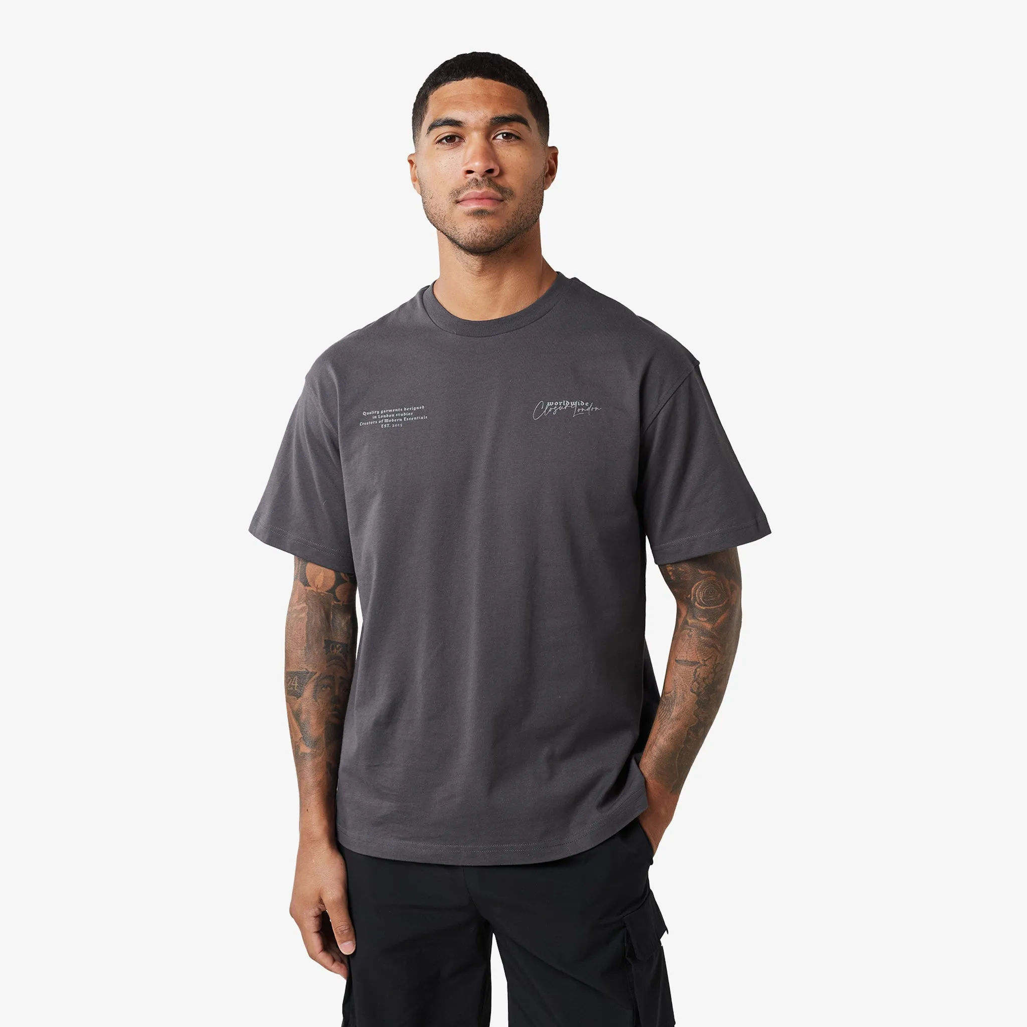 3-Pack Stacked Varsity T-Shirts | Black/Charcoal/White