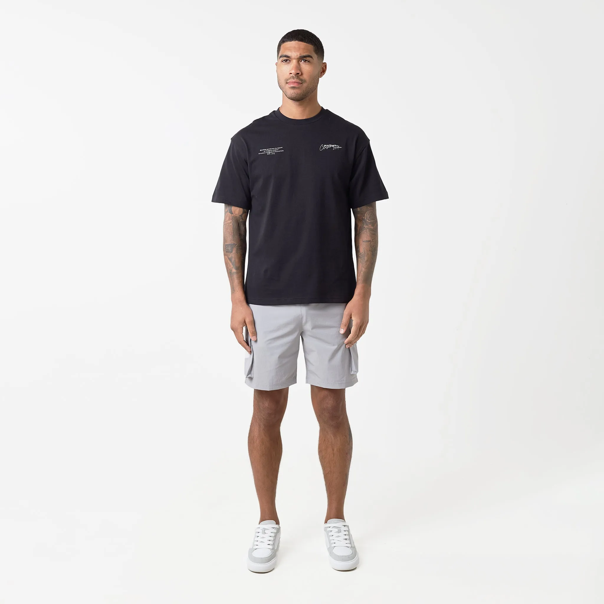 3-Pack Stacked Varsity T-Shirts | Black/Charcoal/White