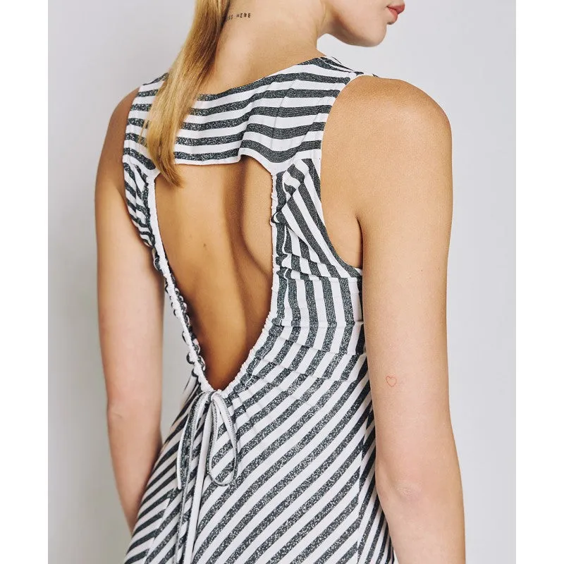 Access Fashion Striped Dress With Low Back