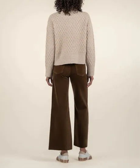 Adah Pull On High Neck Sweater in Oatmeal