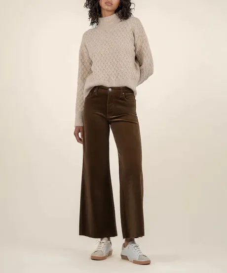 Adah Pull On High Neck Sweater in Oatmeal