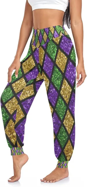 Aflyko Women Boho Trousers Comfy Sweatpants Yoga Urban Dance Workout Pants S-2XL