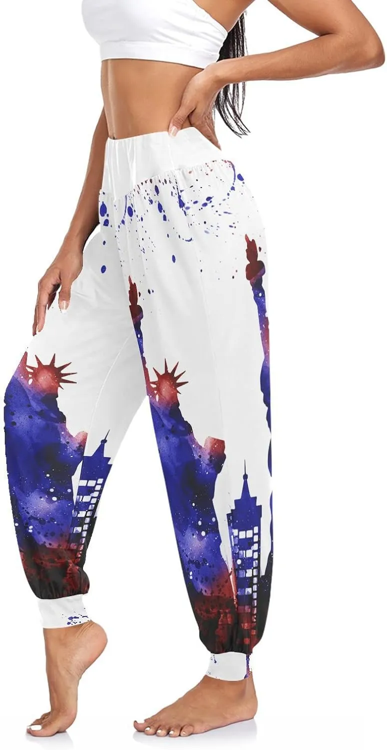 Aflyko Women Boho Trousers Comfy Sweatpants Yoga Urban Dance Workout Pants S-2XL
