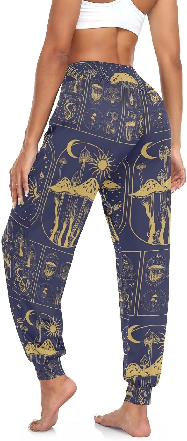 Aflyko Women Boho Trousers Comfy Sweatpants Yoga Urban Dance Workout Pants S-2XL