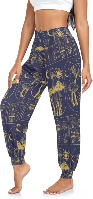 Aflyko Women Boho Trousers Comfy Sweatpants Yoga Urban Dance Workout Pants S-2XL