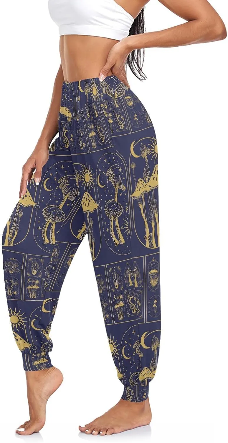 Aflyko Women Boho Trousers Comfy Sweatpants Yoga Urban Dance Workout Pants S-2XL