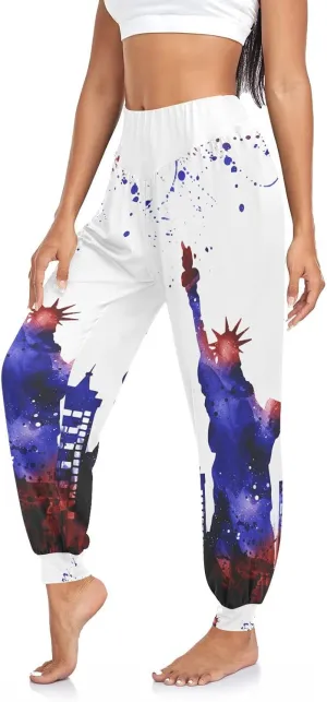 Aflyko Women Boho Trousers Comfy Sweatpants Yoga Urban Dance Workout Pants S-2XL