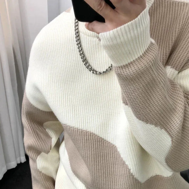Aidase Round Collar Men's Clothing Striped Graphic Pullovers Knit Sweater Male Crewneck Korean Fashion Thick Winter Designer Luxury