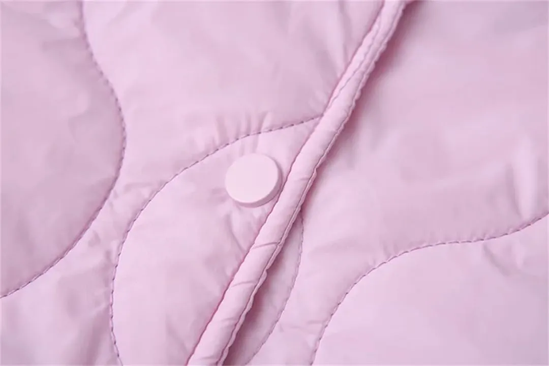 Alloaone Women Parka Autumn/Winter Loose Thin Baseball Collar Cotton-Padded Coat