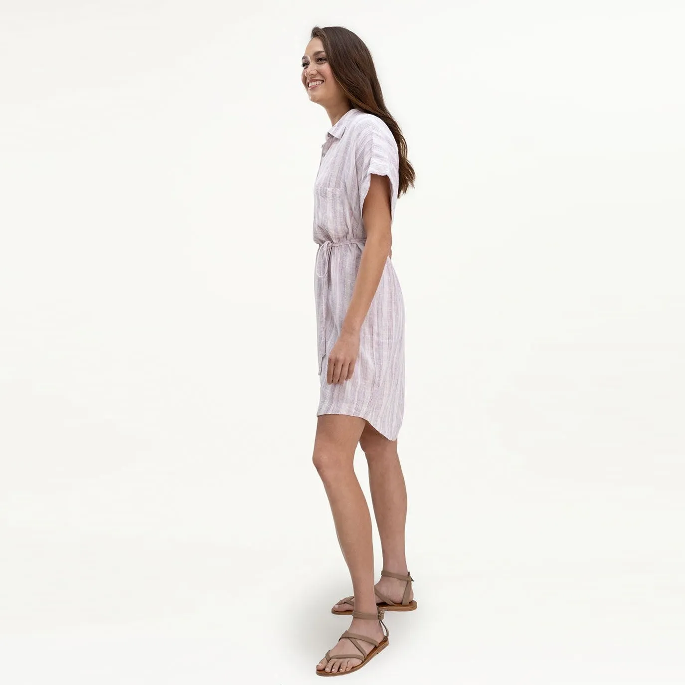 Blanche Shirt Dress (Orchid Stripe)