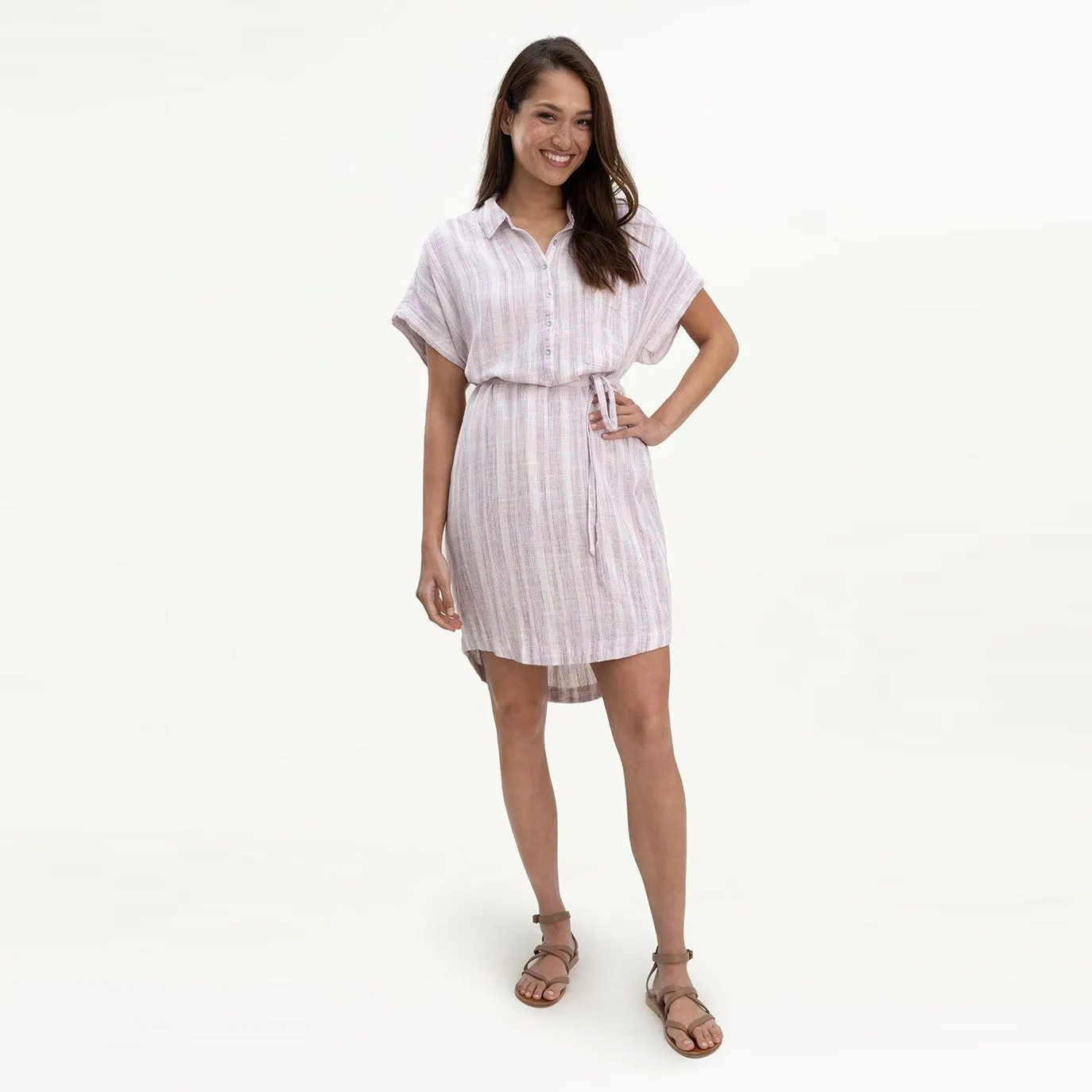 Blanche Shirt Dress (Orchid Stripe)