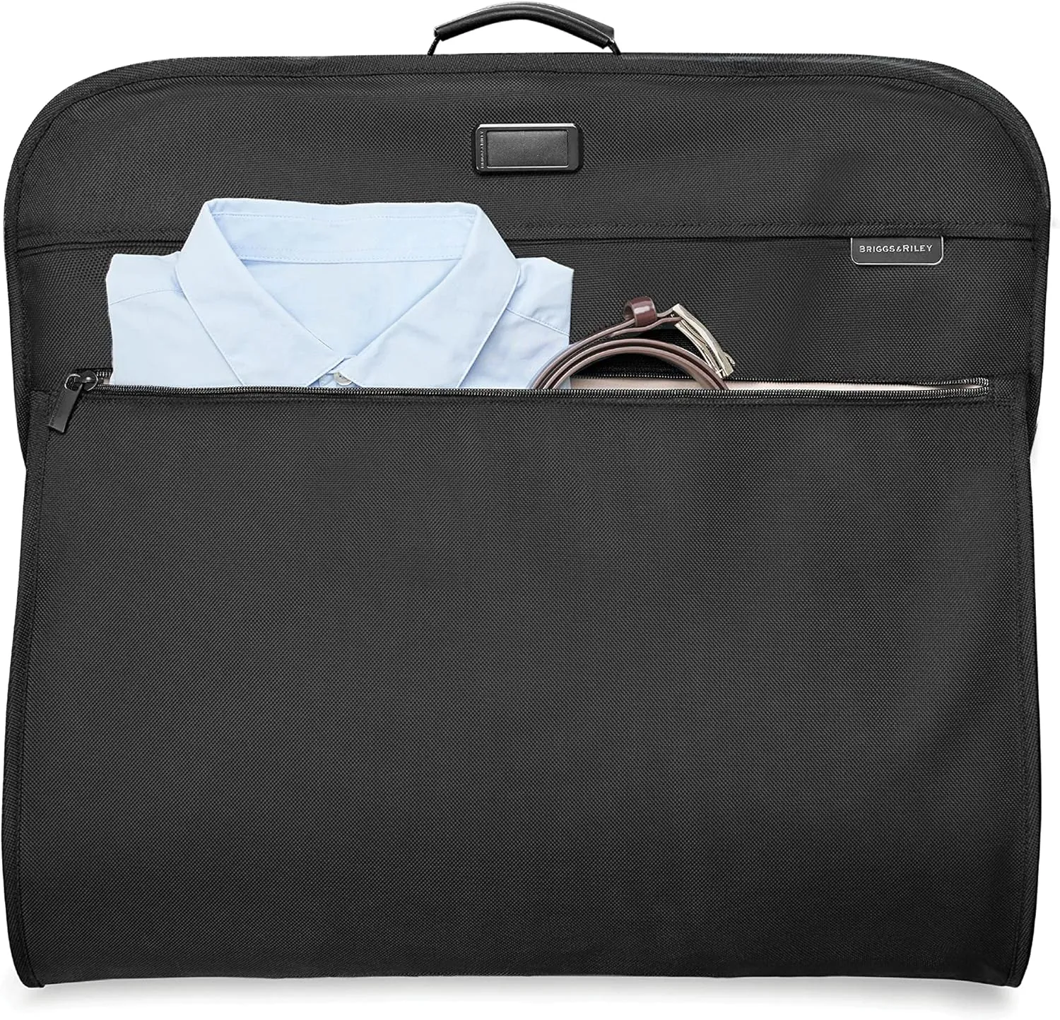 Briggs & Riley Classic Garment Bag for Hanging Clothes - Suit & Dress Travel Bag for Men & Women, Wrinkle Reducing Luggage for Shirts, Tuxedos, & Coats, Smooth Zipper - Baseline Collection, Black