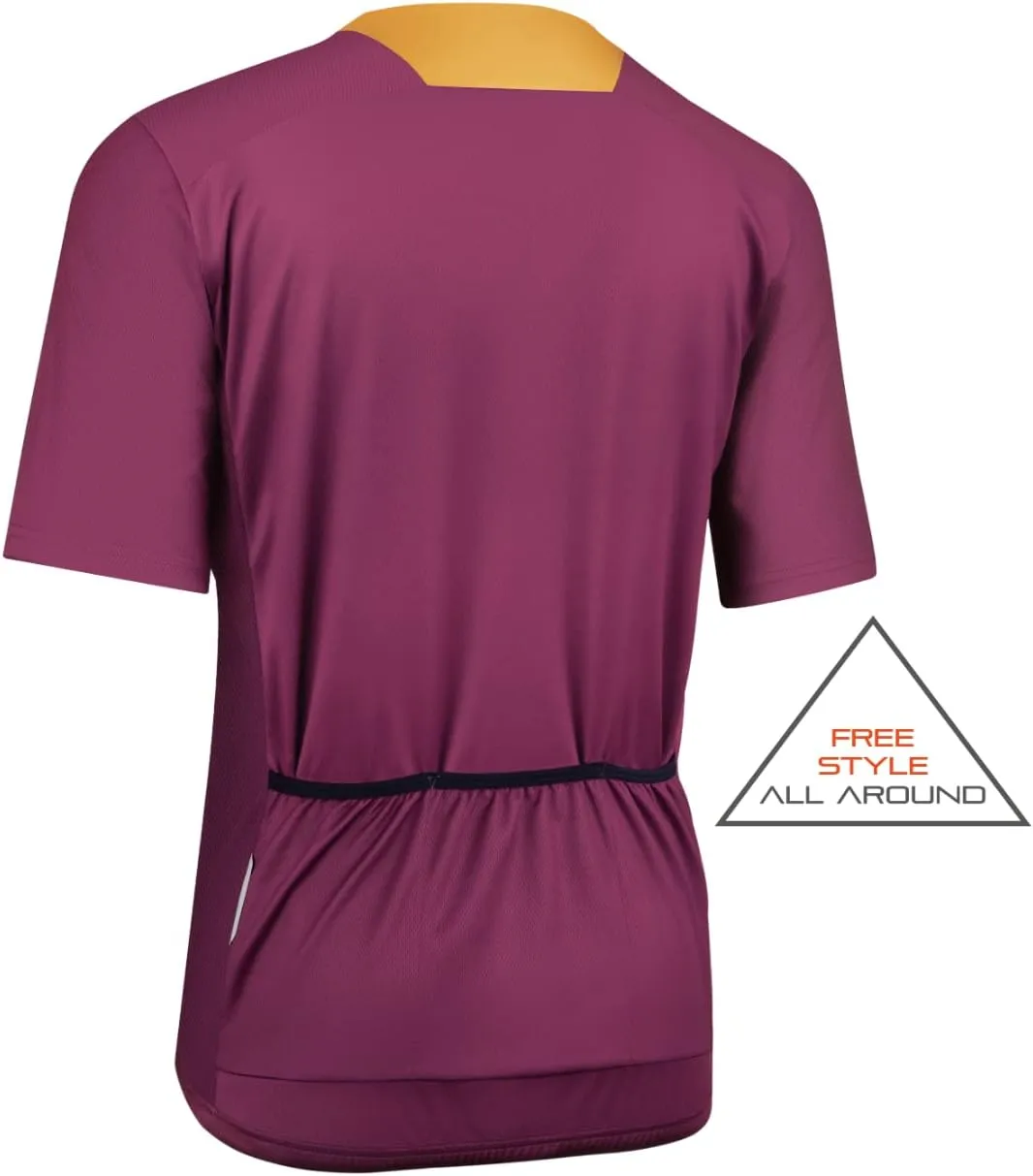 CEROTIPOLAR Men's Loose Fit Cycling Jersey Bike Shirts 3 Rear Pockets Wicking, Breathable, Fast Dry