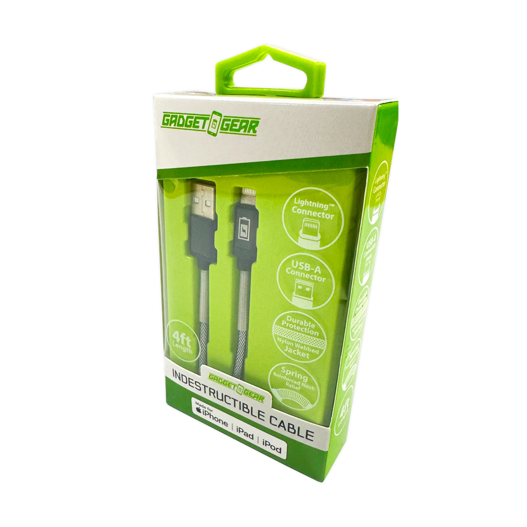 Charging Cable Indestructible USB to Lightning 4FT 2.4 Amp - 3 Pieces Per Pack 24600