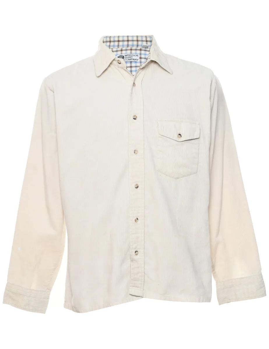 Corduroy White Shirt - M