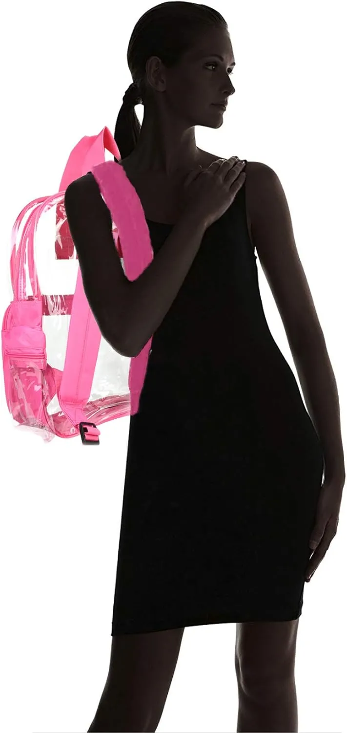DALIX Clear Backpack Bags Smooth Plastic (Hot Pink)
