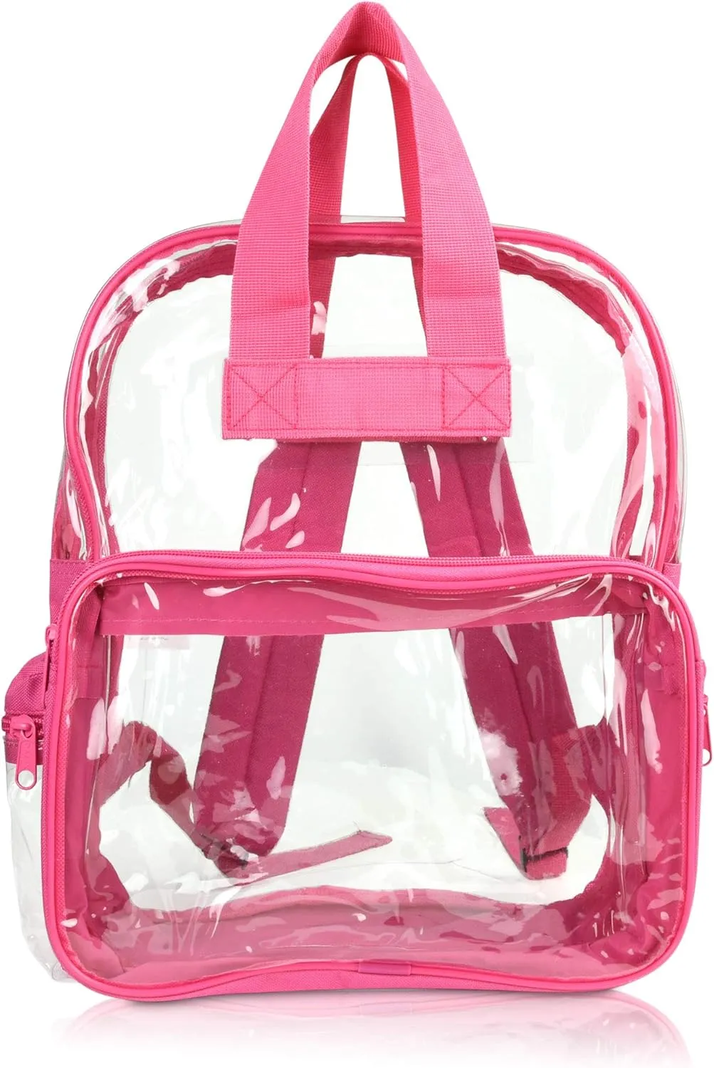 DALIX Clear Backpack Bags Smooth Plastic (Hot Pink)