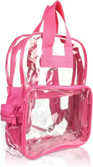 DALIX Clear Backpack Bags Smooth Plastic (Hot Pink)