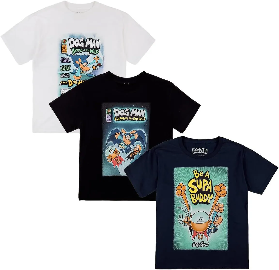 Dog Man Youth 3-Pack T-Shirts