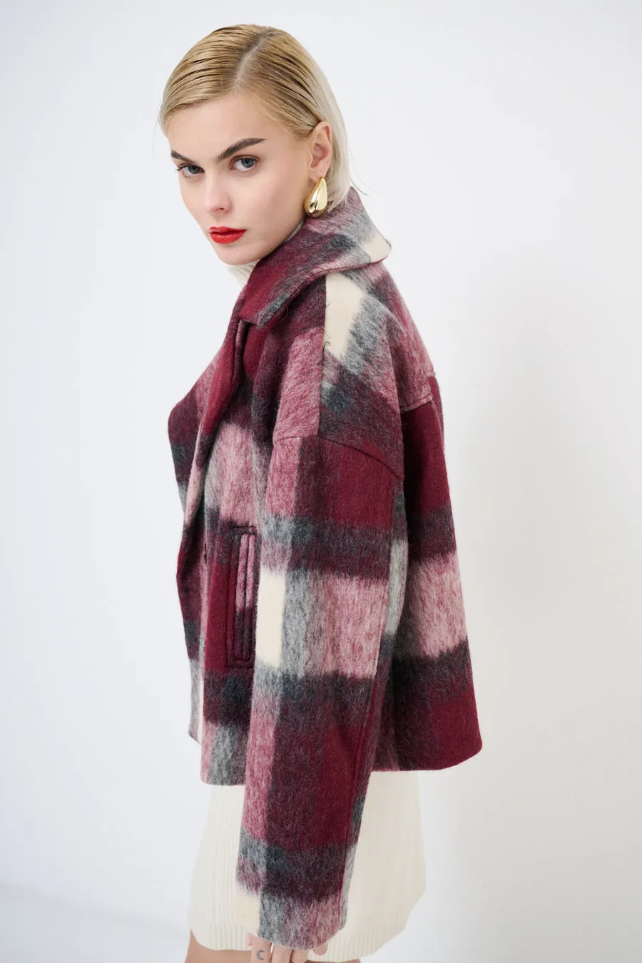 Double-breasted plaid jacket wholesale