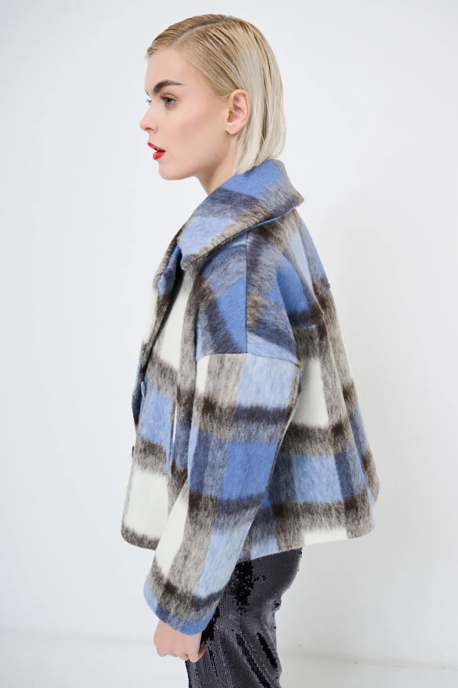 Double-breasted plaid jacket wholesale