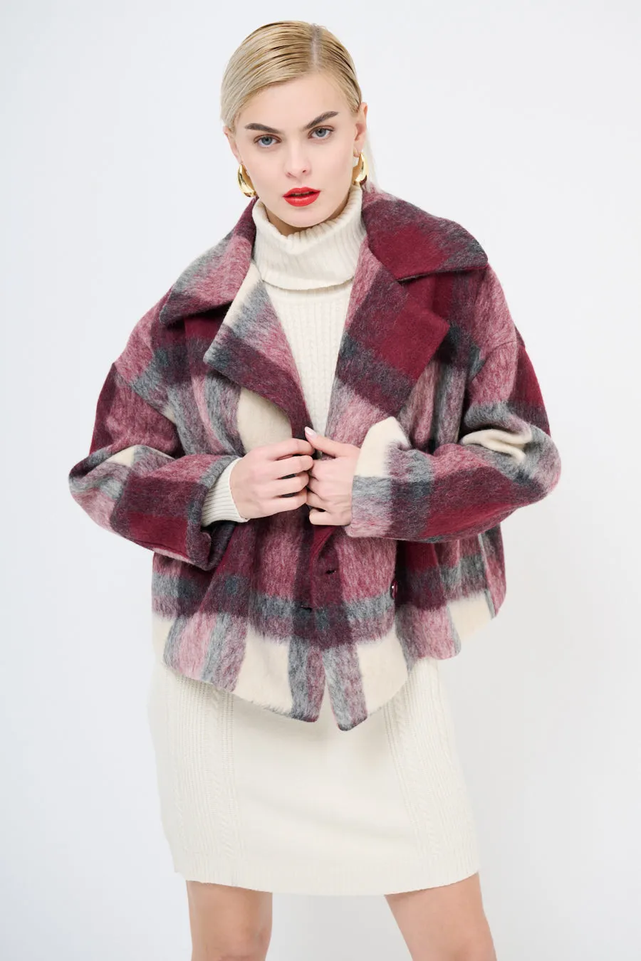 Double-breasted plaid jacket wholesale