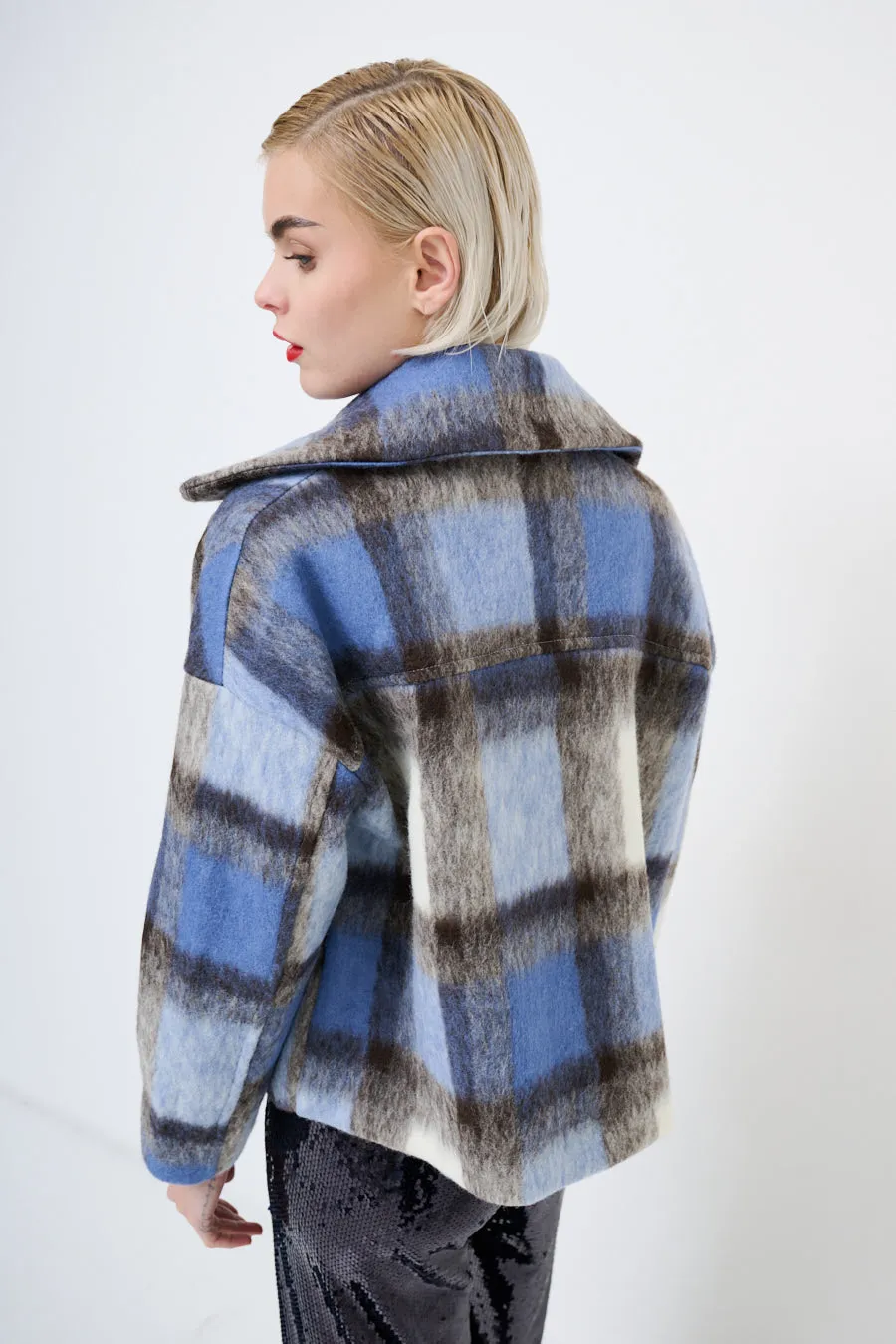 Double-breasted plaid jacket wholesale