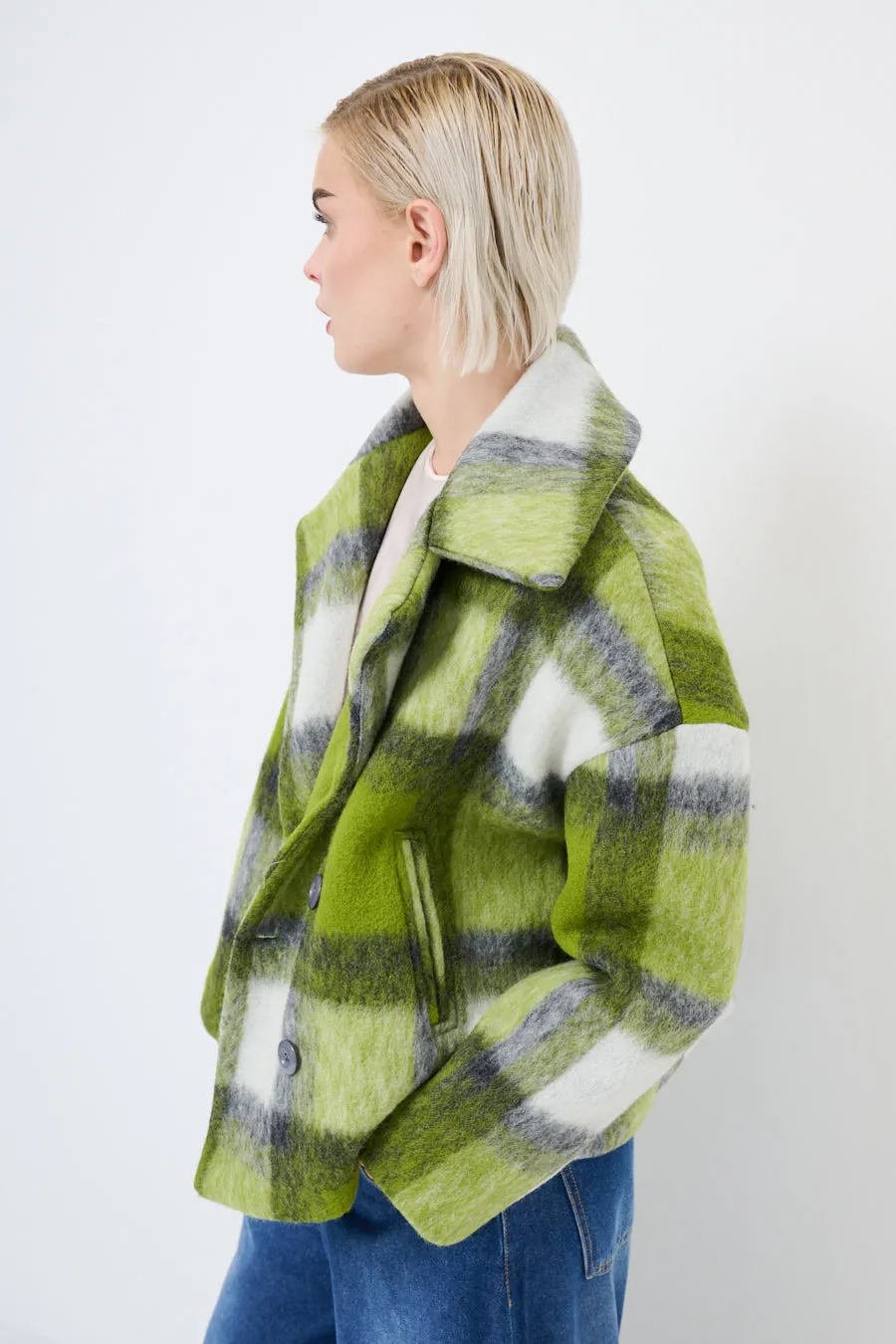Double-breasted plaid jacket wholesale