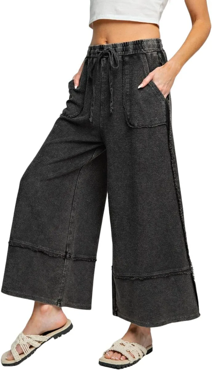 Easel Let's Chill Comfy Wide Leg Pants