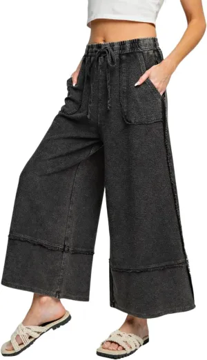 Easel Let's Chill Comfy Wide Leg Pants