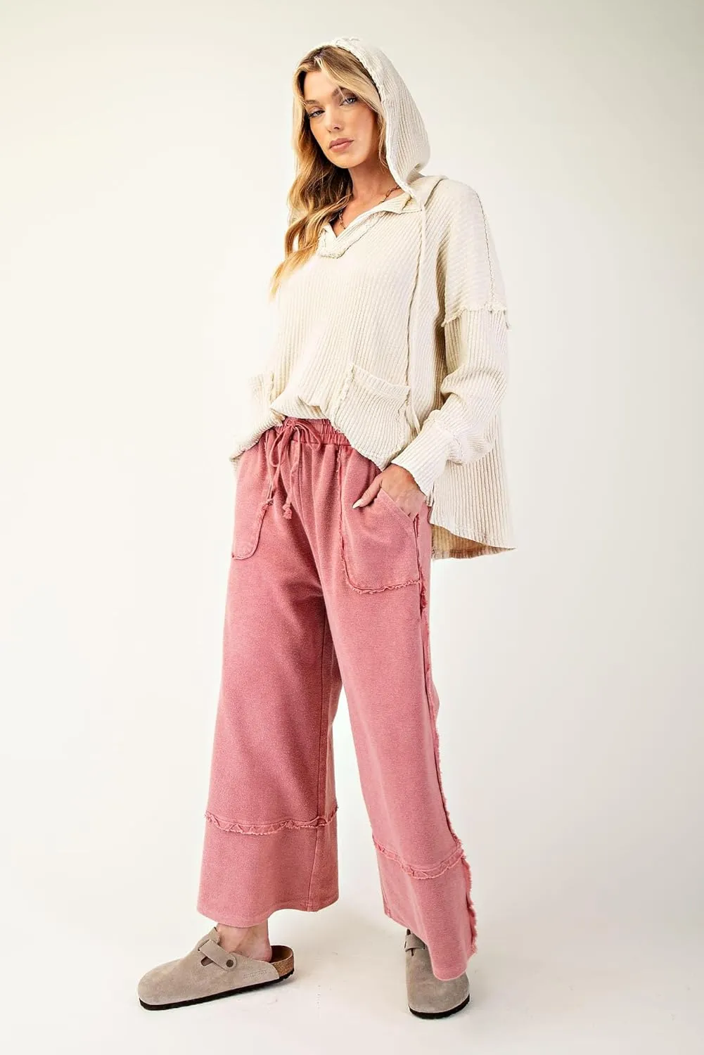 Easel Let's Chill Comfy Wide Leg Pants