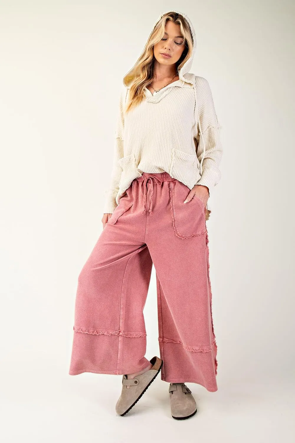 Easel Let's Chill Comfy Wide Leg Pants