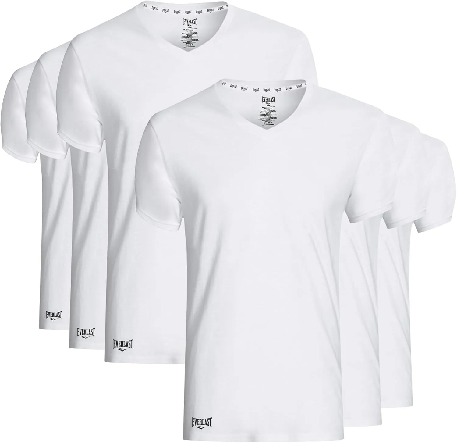 Everlast 6-Pack Men's Essential V-Neck Undershirts  Breathable, Tagless, Cotton Mens T Shirt  T Shirts for Men Pack
