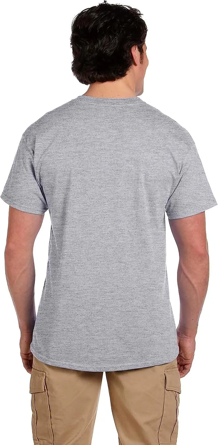 Fruit of the Loom Men's Eversoft Cotton Short Sleeve Pocket T-Shirts, Breathable & Tag Free