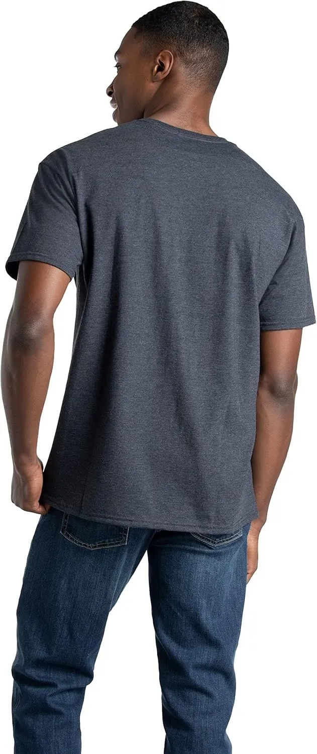 Fruit of the Loom Men's Eversoft Cotton Short Sleeve Pocket T-Shirts, Breathable & Tag Free