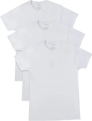 Fruit of the Loom Mens T-Shirts Breathable Cotton Undershirt Big Man 3 Pack White 2XB XX-Large Big