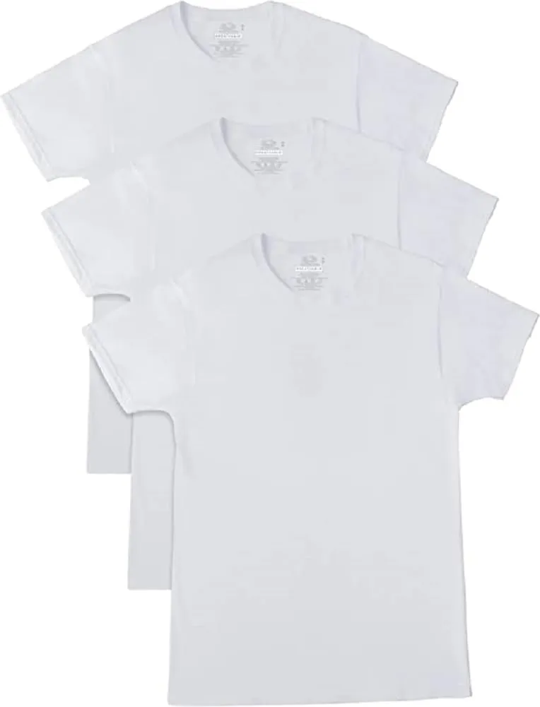 Fruit of the Loom Mens T-Shirts Breathable Cotton Undershirt Big Man 3 Pack White 2XB XX-Large Big
