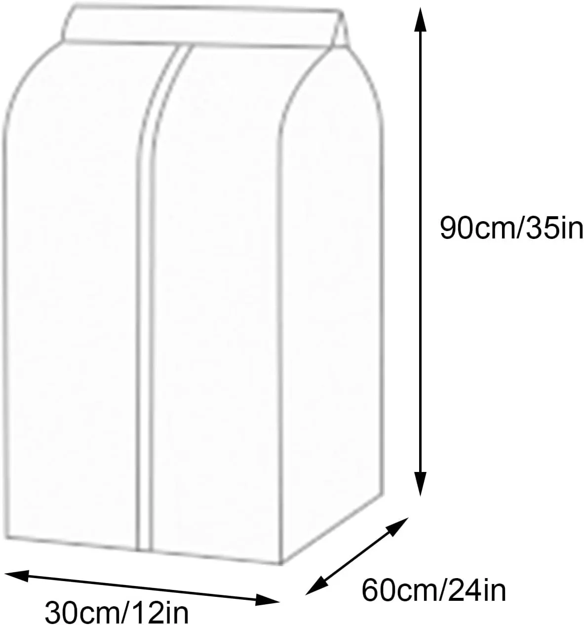 Garment Bag, Clothes Cover, Translucent Material with Smooth Zipper, Suitable for Shirts, Jackets, Dresses(30x60x90cm x24x35in)