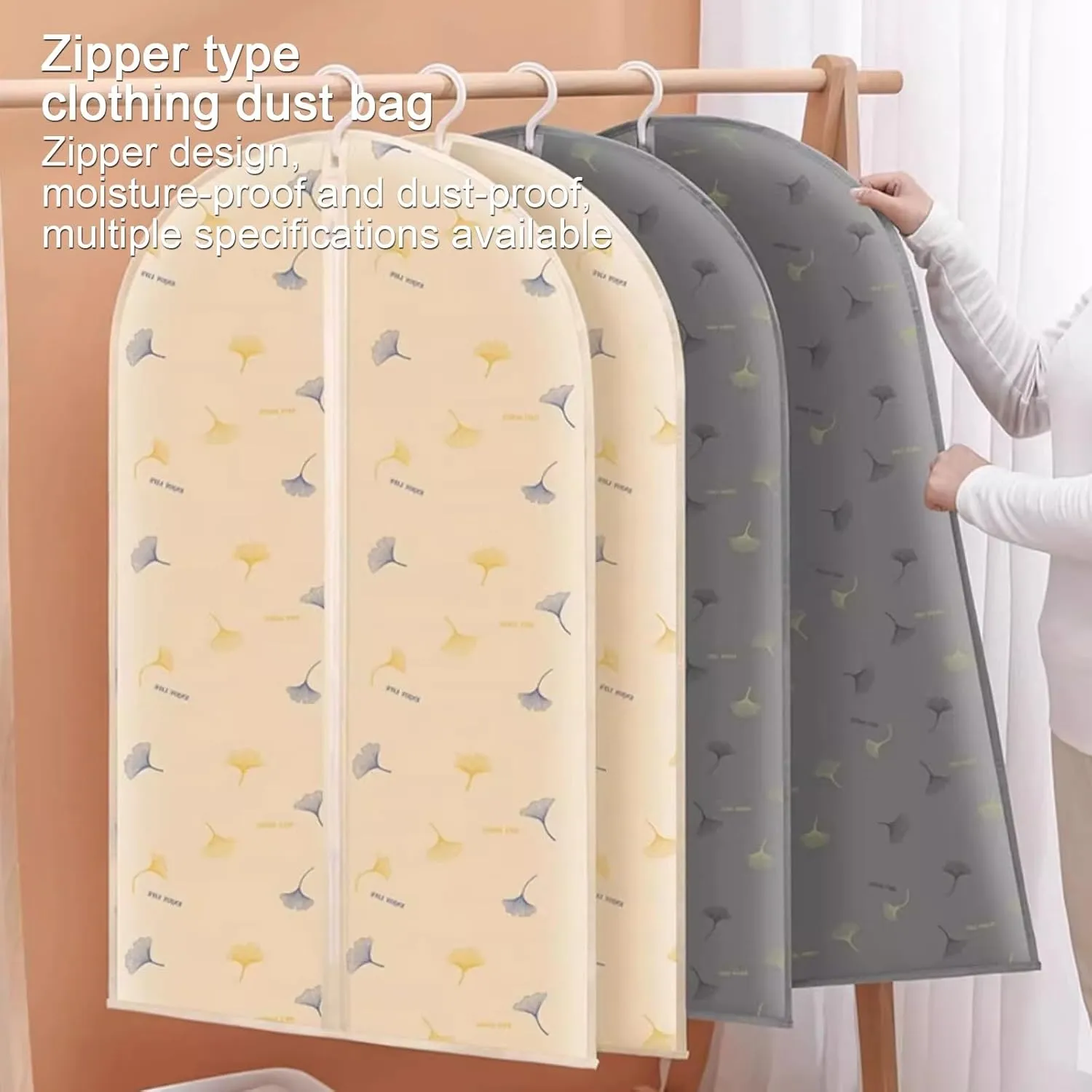 Garment Bags, Clothes Cover with Smooth Zipper Design, Translucent Material, Suitable for Shirts, Suits, Jackets(Gray,60x135cm x53in)