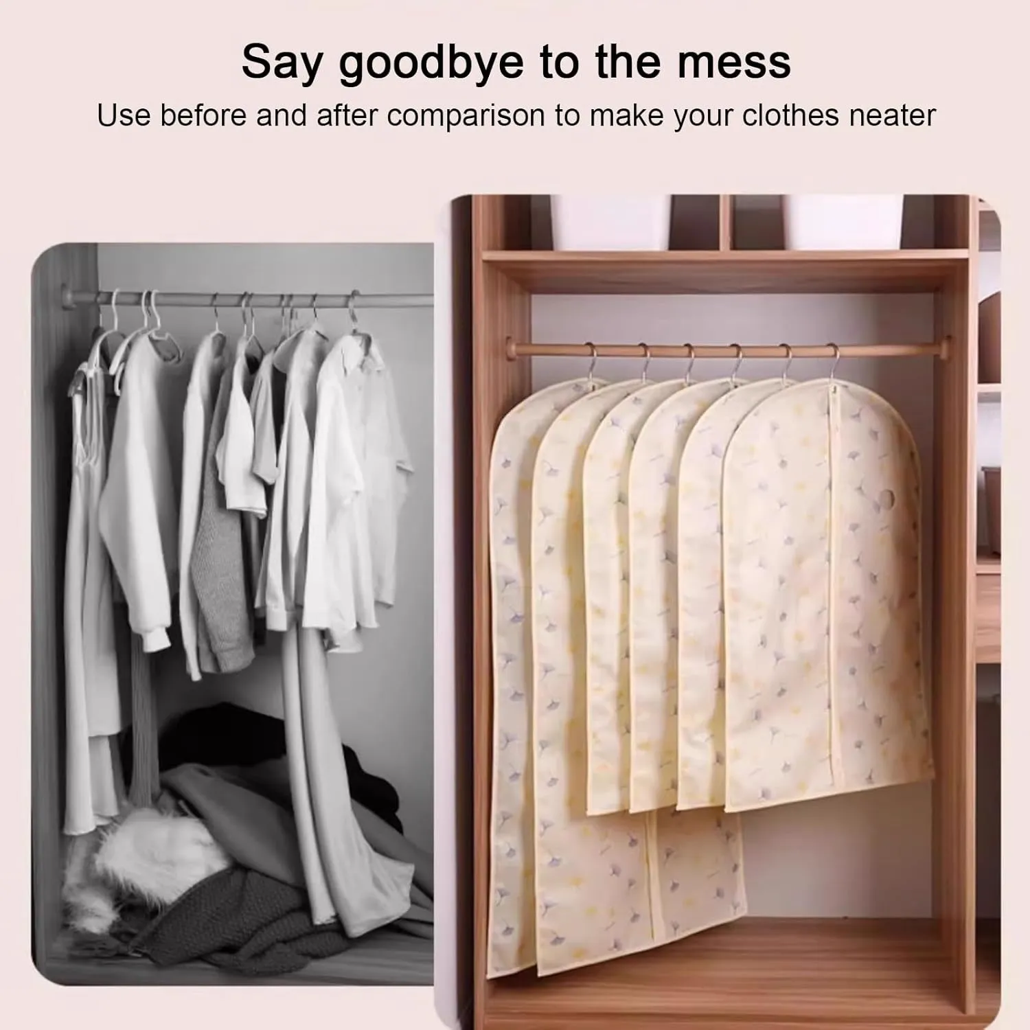Garment Bags, Clothes Cover with Smooth Zipper Design, Translucent Material, Suitable for Shirts, Suits, Jackets(Gray,60x135cm x53in)