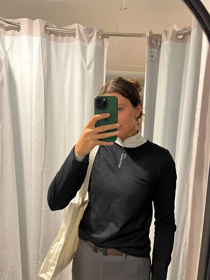 HLH Equestrian Apparel Organic Long Sleeve Top in Black