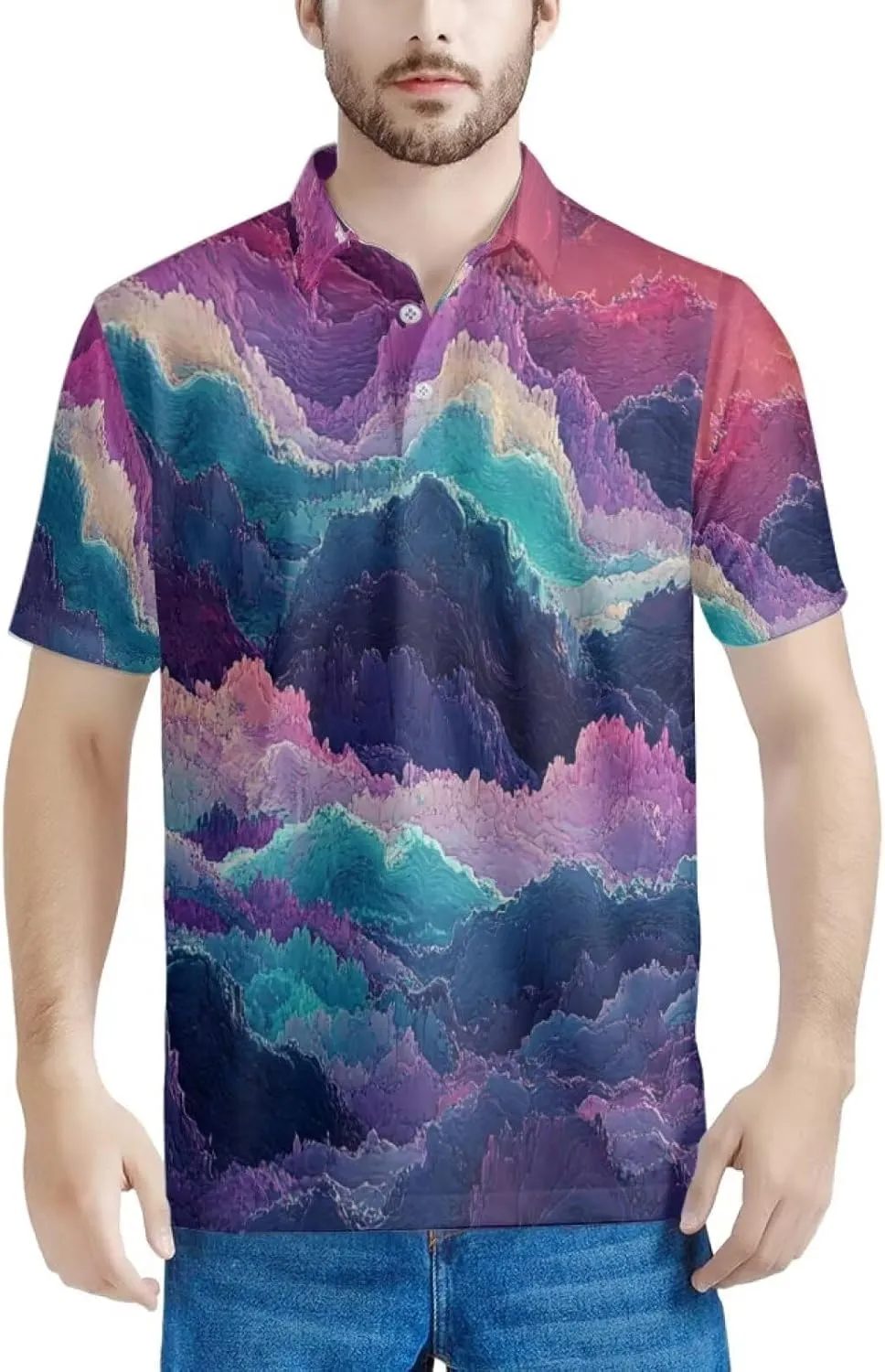 HUGS IDEA Retro Men's Casual Shirt Skull Short Sleevee T-Shirts