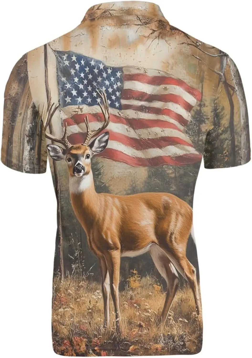 HUGS IDEA Retro Men's Casual Shirt Skull Short Sleevee T-Shirts